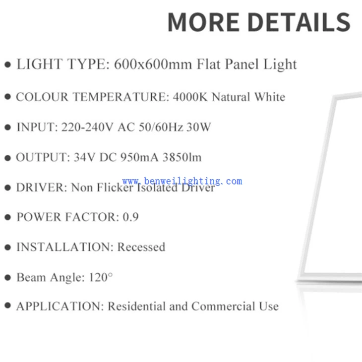 Led Flat Panel Light 220-277V 6200K 18W